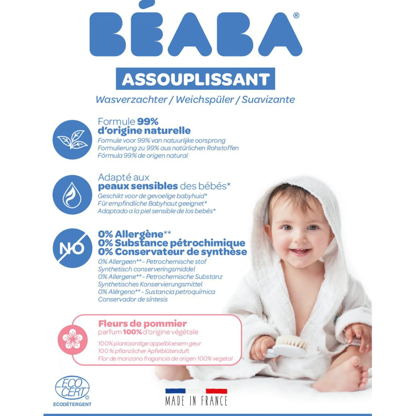 BÉABA Désinfectants Et Nettoyants<Assouplissant 1L fleurs de pommier
