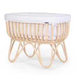 BÉABA Accessoires De Lit|Berceaux Et Couffins<Berceau en rotin couverture rectangulaire jersery blanc cassé