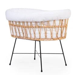 BÉABA Berceaux Et Couffins<Berceau en rotin pieds en métal + housse blanc cassé