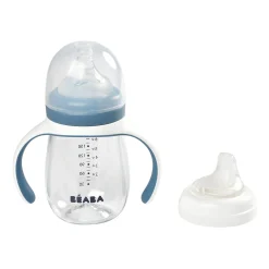 BÉABA Biberons Et Accessoires<Biberon d'apprentissage 2 en 1 - 210ml Bleu