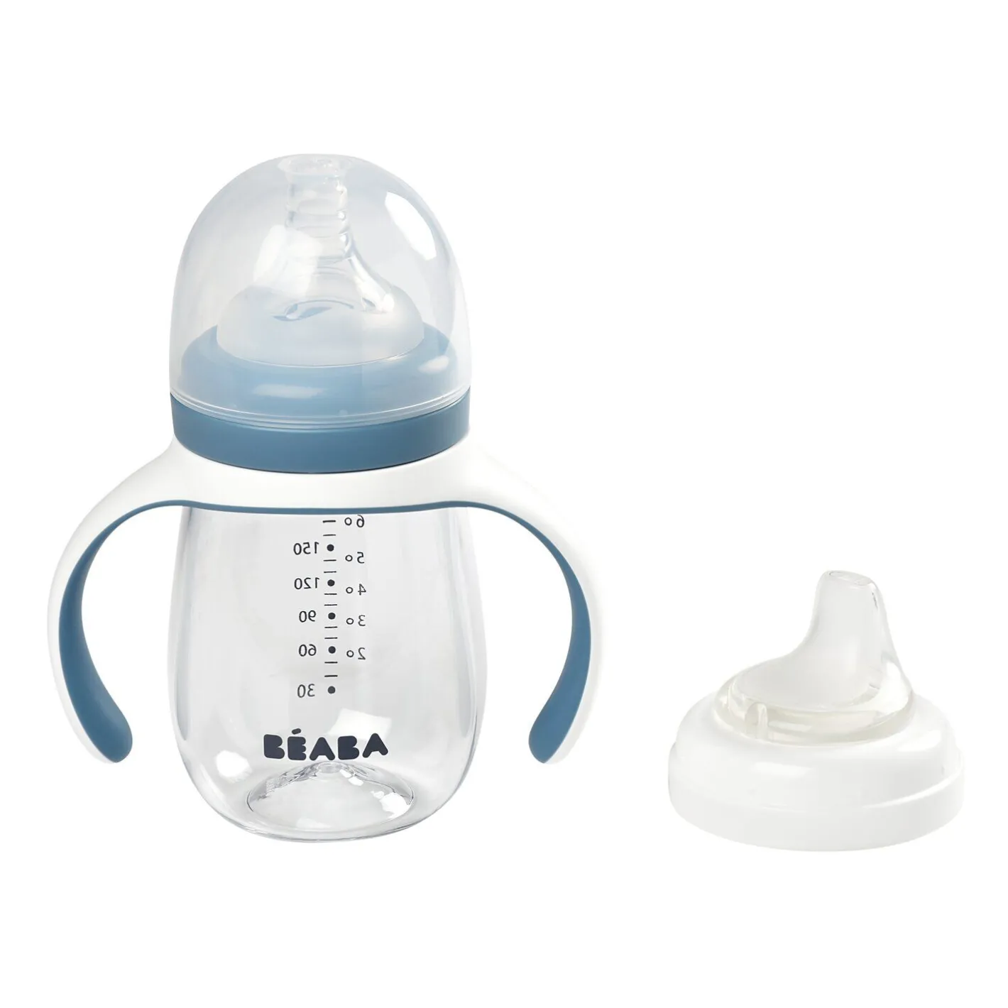 BÉABA Biberons Et Accessoires<Biberon d'apprentissage 2 en 1 - 210ml Bleu
