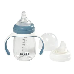 BÉABA Biberons Et Accessoires<Biberon d'apprentissage 2 en 1 - 210ml Bleu