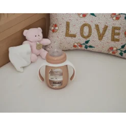 BÉABA Biberons Et Accessoires<Biberon d'apprentissage en verre 2 en 1 - 210ml Vieux rose
