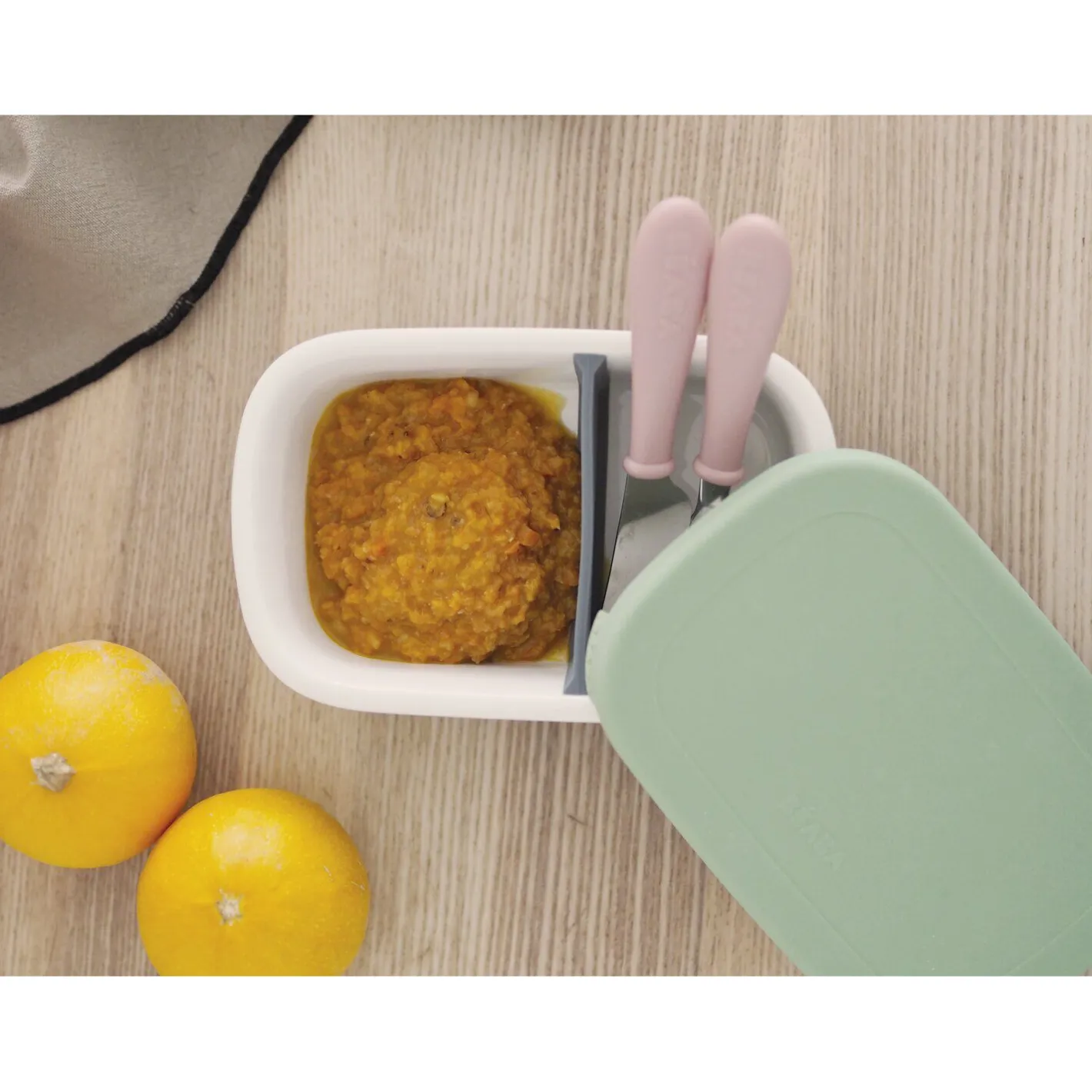 BÉABA Goûter Sain|Couverts Vaisselle Et Bavoirs<Boîte repas céramique Gris minéral/Vert sauge