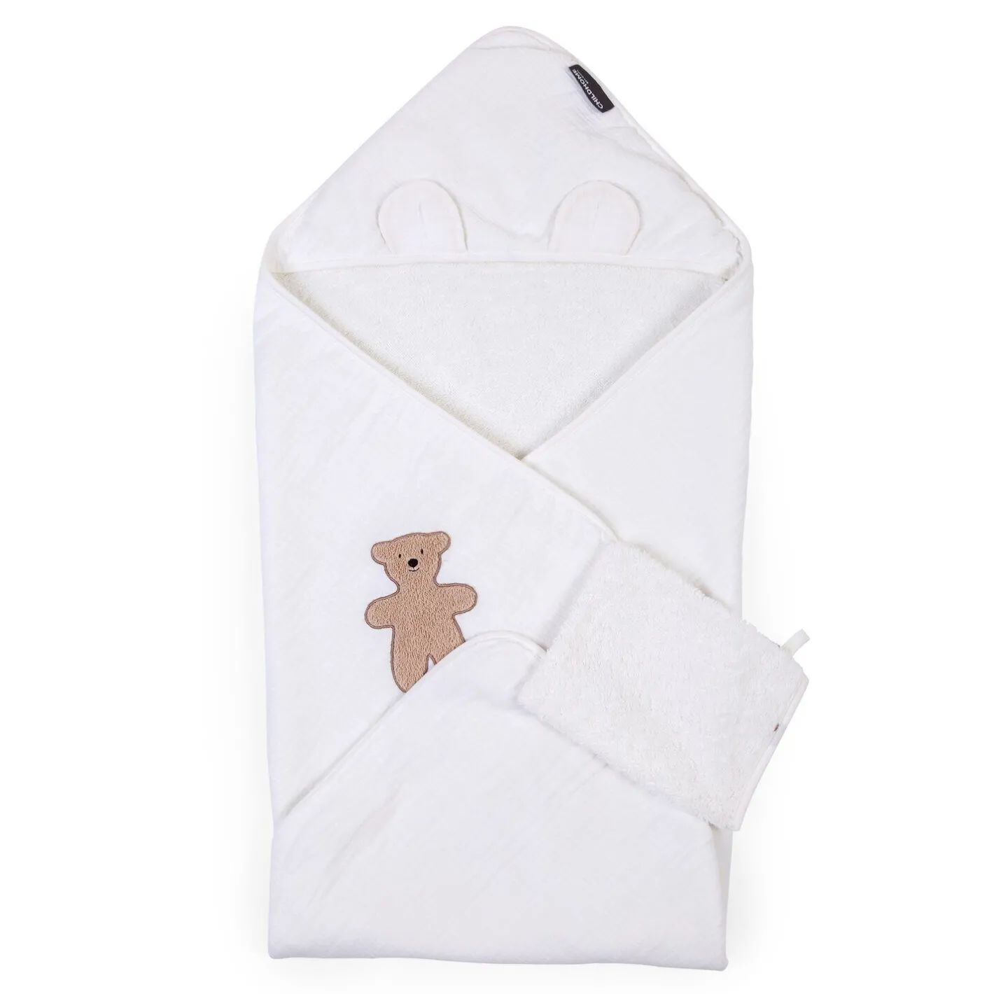 BÉABA Capes De Bain<Cape De Bain + Gant - 80x80 Cm - Muslin / Terry Teddy