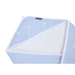 BÉABA Capes De Bain<Cape De Bain + Gant - 80x80 Cm - Mousseline Fleur - Bleue