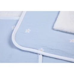 BÉABA Capes De Bain<Cape De Bain + Gant - 80x80 Cm - Mousseline Fleur - Bleue