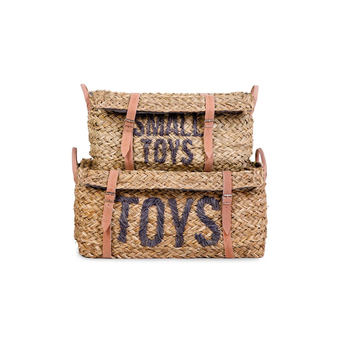 BÉABA Paniers De Rangement<Coffre à jouets en rotin Anthracite 2pcs