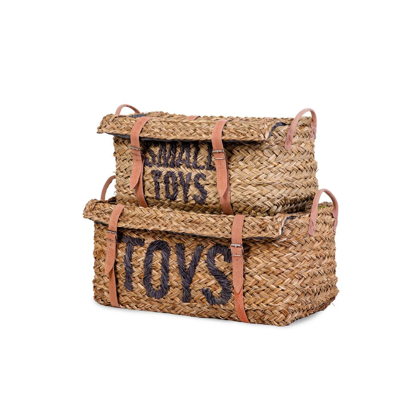 BÉABA Paniers De Rangement<Coffre à jouets en rotin Anthracite 2pcs