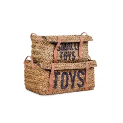 BÉABA Paniers De Rangement<Coffre à jouets en rotin Anthracite 2pcs