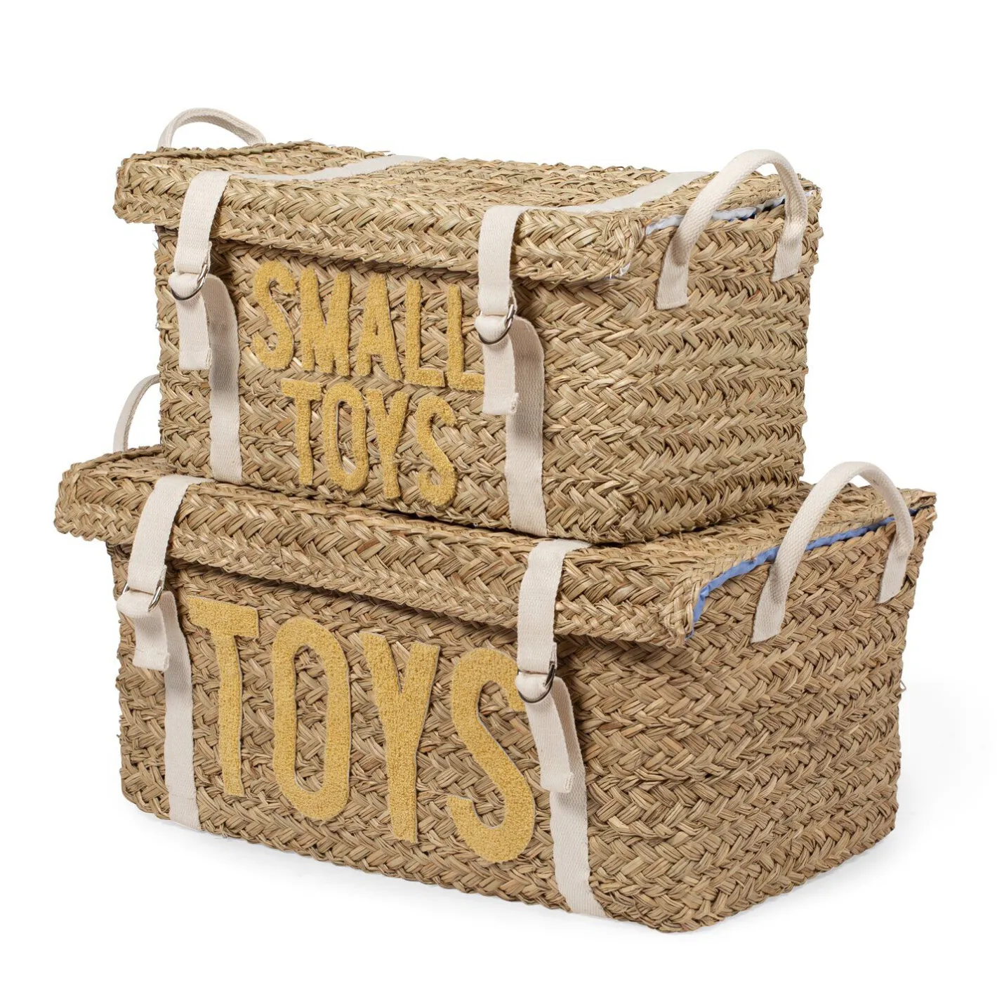 BÉABA Paniers De Rangement<Coffre à jouets en rotin jaune 2pcs