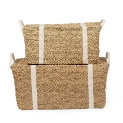 BÉABA Paniers De Rangement<Coffre à jouets en rotin jaune 2pcs