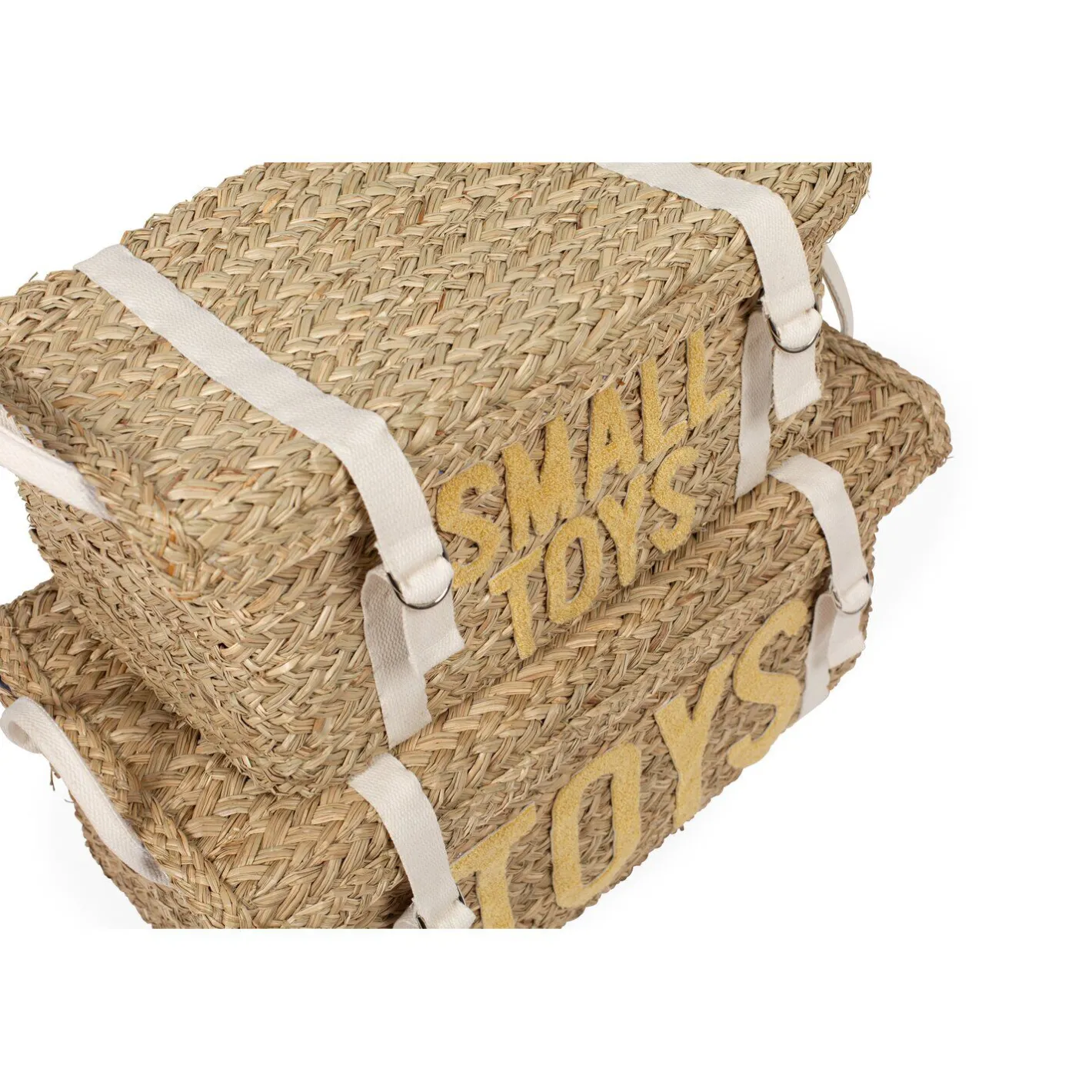 BÉABA Paniers De Rangement<Coffre à jouets en rotin jaune 2pcs