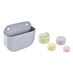BÉABA Baignoires Et Accessoires<Coffret de bain : panier et jouets de bain silicone Galet / Menthe au lait / Multi couleurs