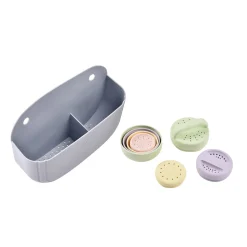 BÉABA Baignoires Et Accessoires<Coffret de bain : panier et jouets de bain silicone Galet / Menthe au lait / Multi couleurs