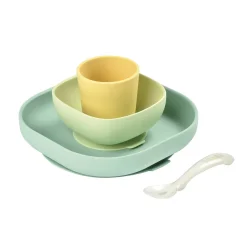 BÉABA Couverts Vaisselle Et Bavoirs<Coffret repas silicone Jaune/Vert
