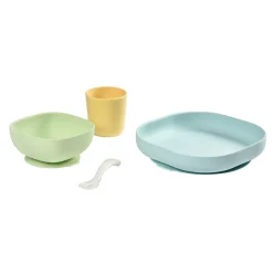 BÉABA Couverts Vaisselle Et Bavoirs<Coffret repas silicone Jaune/Vert