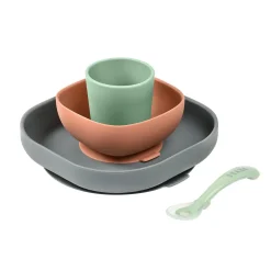 BÉABA Couverts Vaisselle Et Bavoirs<Coffret repas silicone Minéral
