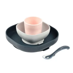 BÉABA Couverts Vaisselle Et Bavoirs<Coffret repas silicone Night /Rose