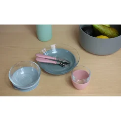 BÉABA Couverts Vaisselle Et Bavoirs<Coffret repas verre Eucalyptus/Rose