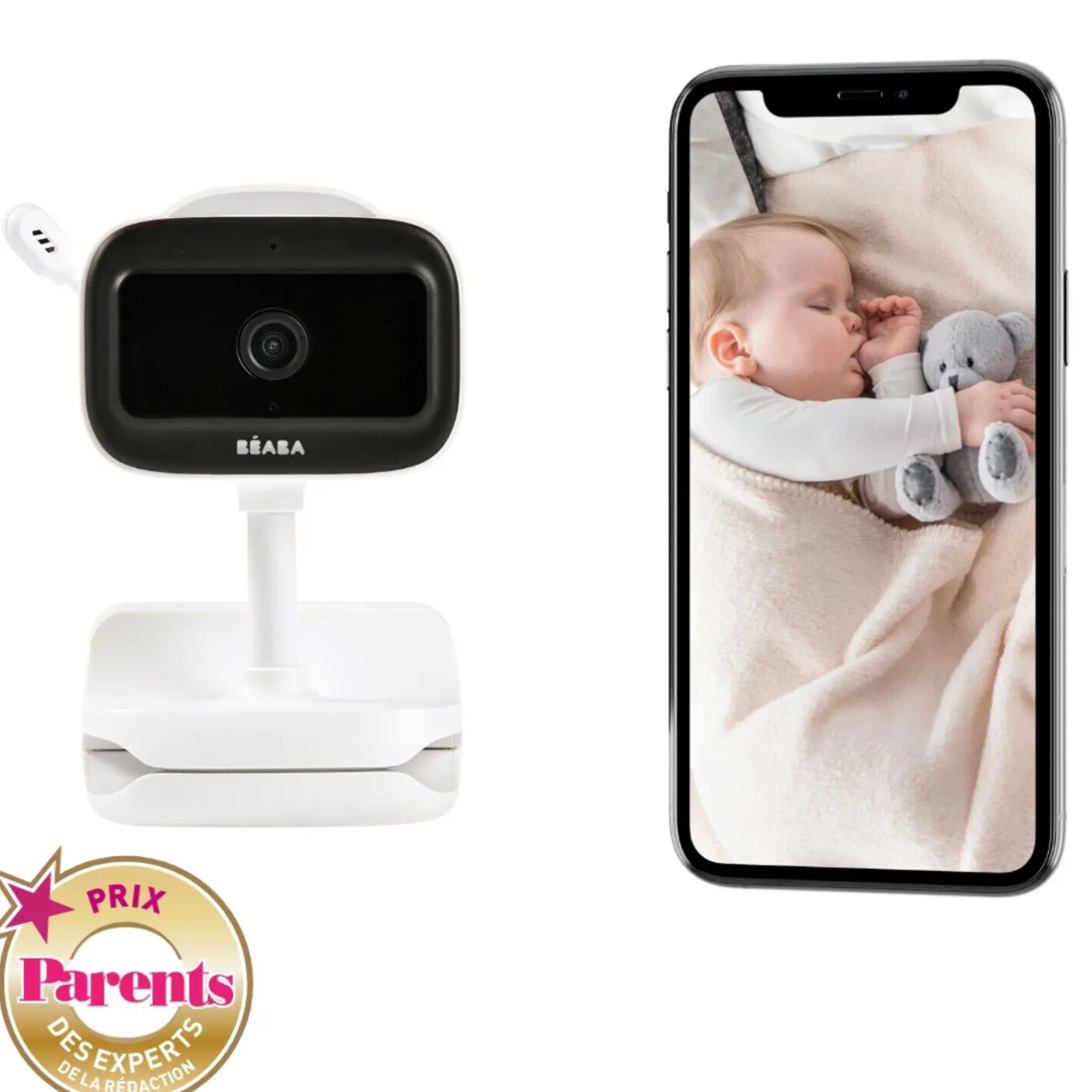 BÉABA Babyphone, Écoute-bébé<Écoute bébé vidéo Zen nomad Blanc