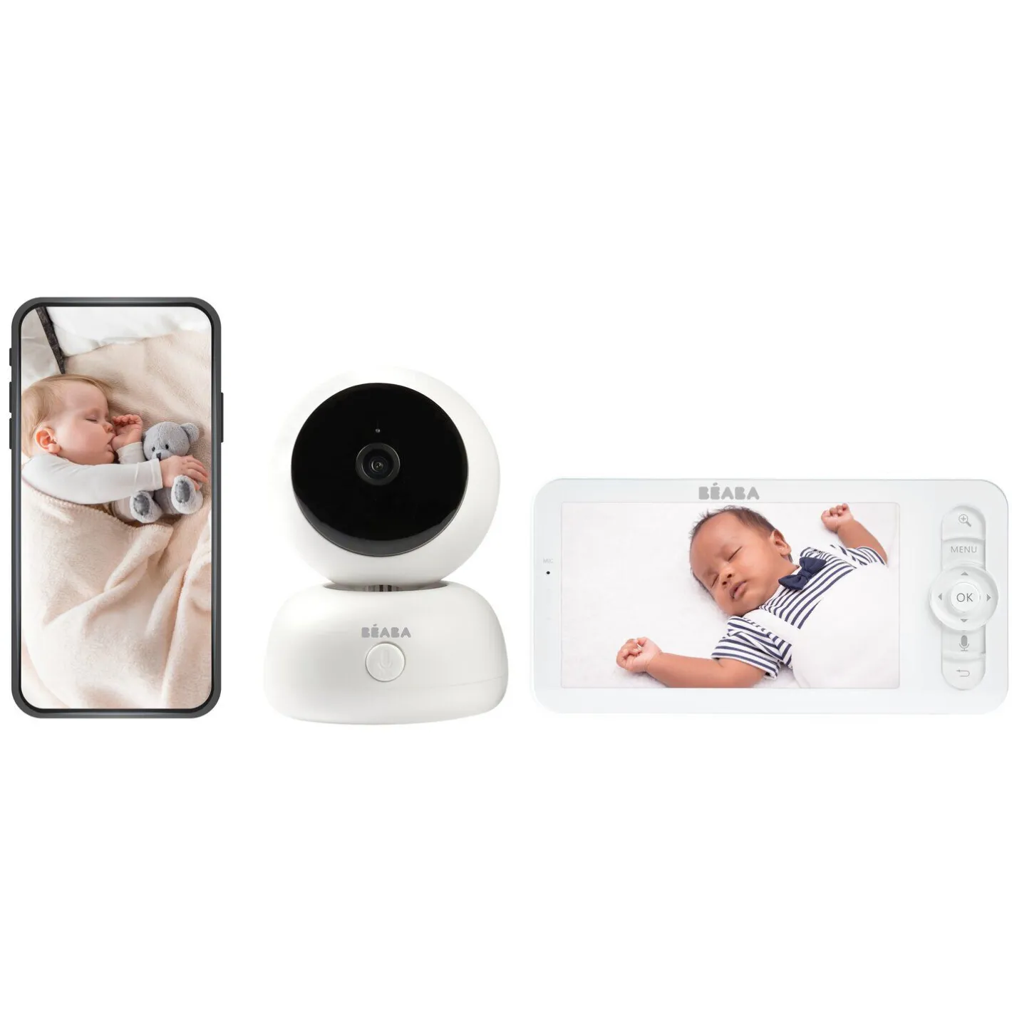 BÉABA Babyphone, Écoute-bébé<Ecoute bébé vidéo Zen Premium 2 Blanc