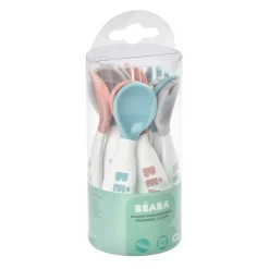 BÉABA Couverts Vaisselle Et Bavoirs<Lot 10 couverts ergonomiques 2ème âge Bleu/Rose/Gris