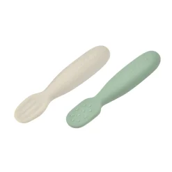 BÉABA Couverts Vaisselle Et Bavoirs<Lot 2 pré-cuillères d'apprentissage silicone Vert sauge/Gris velours