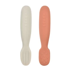BÉABA Couverts Vaisselle Et Bavoirs<Lot 2 pré-cuillères d'apprentissage silicone Terracotta/Gris velours