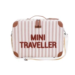 Enfant BÉABA Sacs À Dos Enfant|Sacs De Voyage<Mini Traveller Kids Suitcase - Rayures - Nude/Terracotta