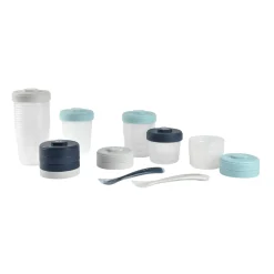 BÉABA Couverts Vaisselle Et Bavoirs|Pots De Conservation<Pack premiers repas (12 portions + 2 cuillères) Bleu/Gris