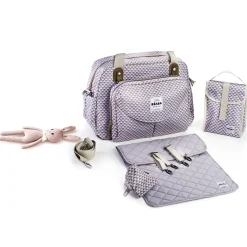 BÉABA Sacs À Langer<Sac à langer Genève Play print Gris/Corail