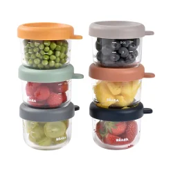 BÉABA Pots De Conservation|Pots De Conservation<Set 6 portions verre 150 ml SUNRISE COLORMIX