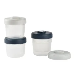 BÉABA Pots De Conservation|Pots De Conservation<Set intégral de 4 portions clip 150 ml Gris/Night blue