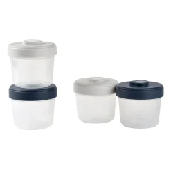 BÉABA Pots De Conservation|Pots De Conservation<Set intégral de 4 portions clip 150 ml Gris/Night blue