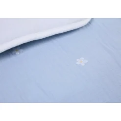 BÉABA Parcs Bébé Et Accessoires<Tapis De Parc - 75x95 Cm - Mousseline Fleur - Bleue