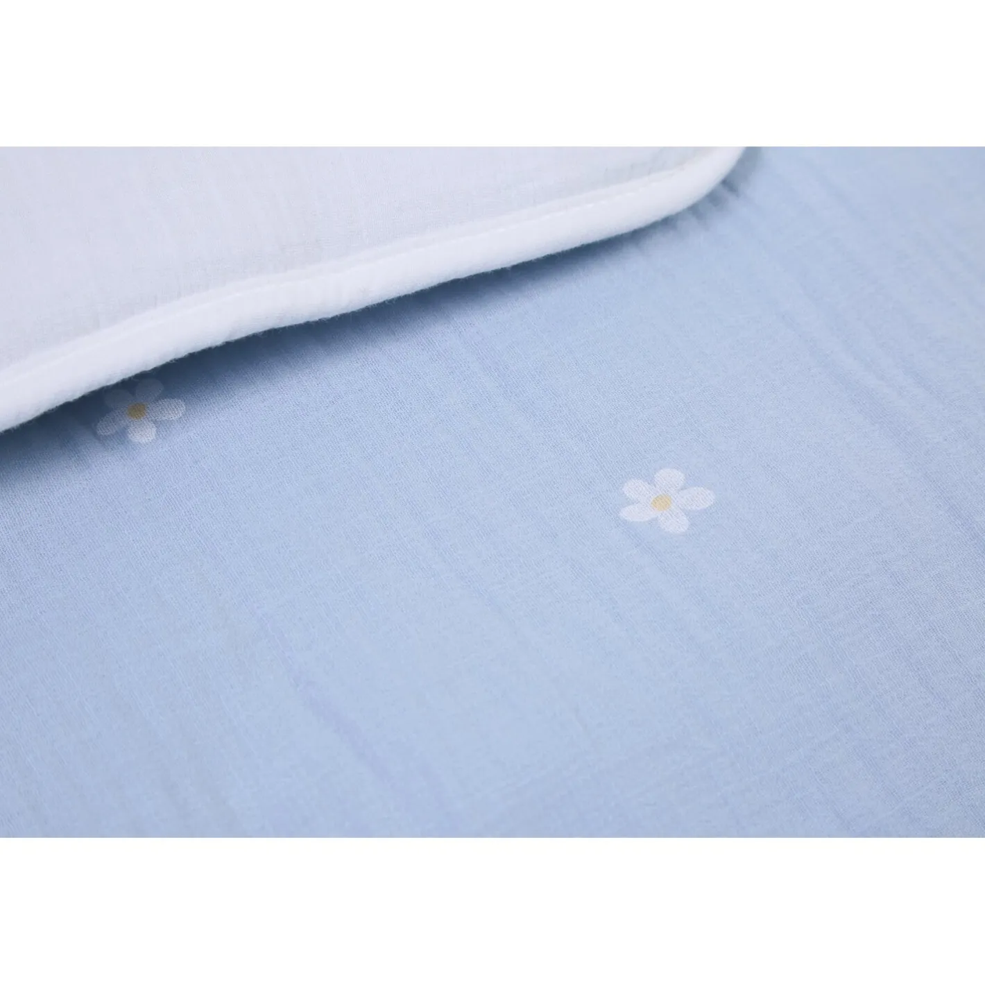 BÉABA Parcs Bébé Et Accessoires<Tapis De Parc - 75x95 Cm - Mousseline Fleur - Bleue