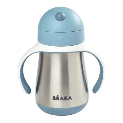 BÉABA Couverts Vaisselle Et Bavoirs|Biberons Et Accessoires<Tasse paille inox 250ml Bleu
