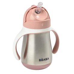 BÉABA Couverts Vaisselle Et Bavoirs|Biberons Et Accessoires<Tasse paille inox 250ml Vieux rose