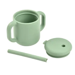 BÉABA Couverts Vaisselle Et Bavoirs|Biberons Et Accessoires<Tasse paille silicone Vert sauge
